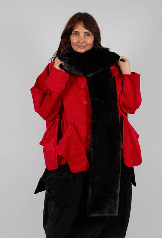 Faux Fur Oversized Scarf in Black - 3431403