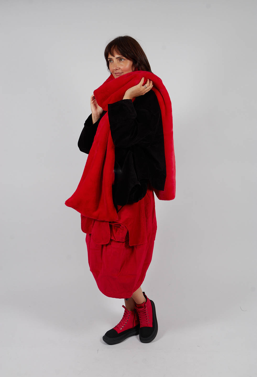 Faux Fur Oversized Scarf in Rose - 3431403