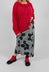 Longline Pencil Skirt in Black Off White Print - 3440301
