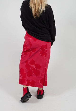 Longline Pencil Skirt in Rose Print - 3440301