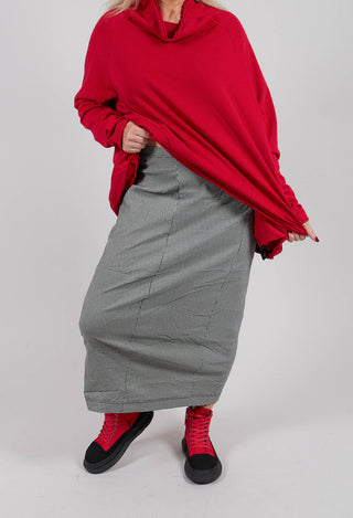 Longline Pencil Skirt in Black Off White Check - 3440321