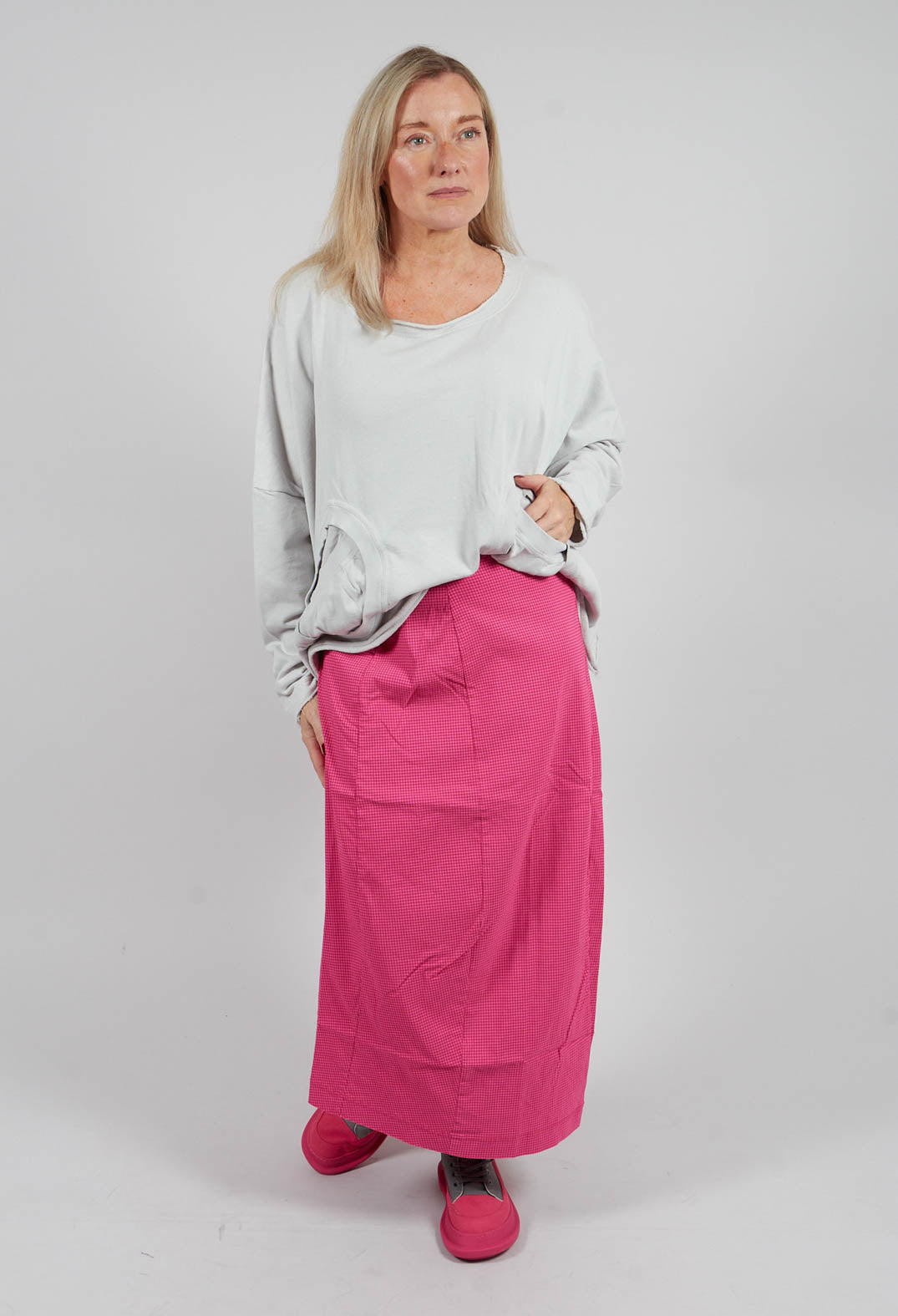 Longline Pencil Skirt in Lotus Check - 3440321