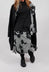 Peplum Hem Skirt in Black Off White Print - 3440302