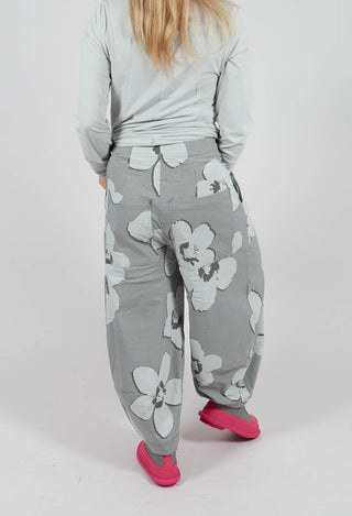 Pull On Balloon Leg Trousers in Dark Grey Print - 3440110