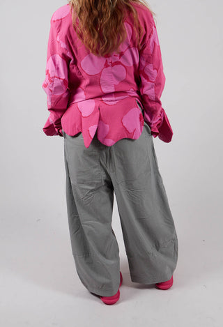 Pull On Balloon Leg Trousers in Dark Grey Check - 3440130