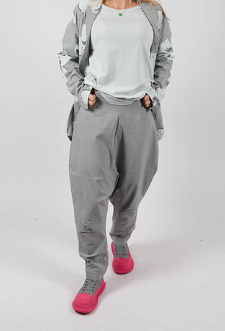 Pull On Drop Crotch Trousers in Dark Grey Check - 3440131