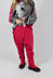 Pull On Drop Crotch Trousers in Rose Check - 3440131