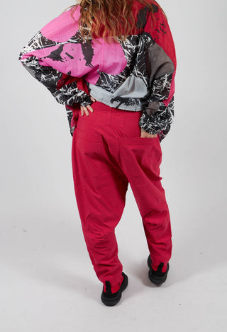 Pull On Drop Crotch Trousers in Rose Check - 3440131