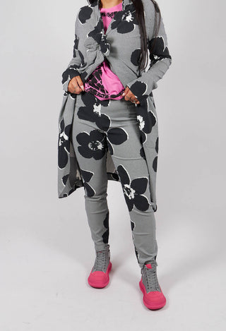 Pull On Skinny Fit Trousers in Black Off White Print - 3440112