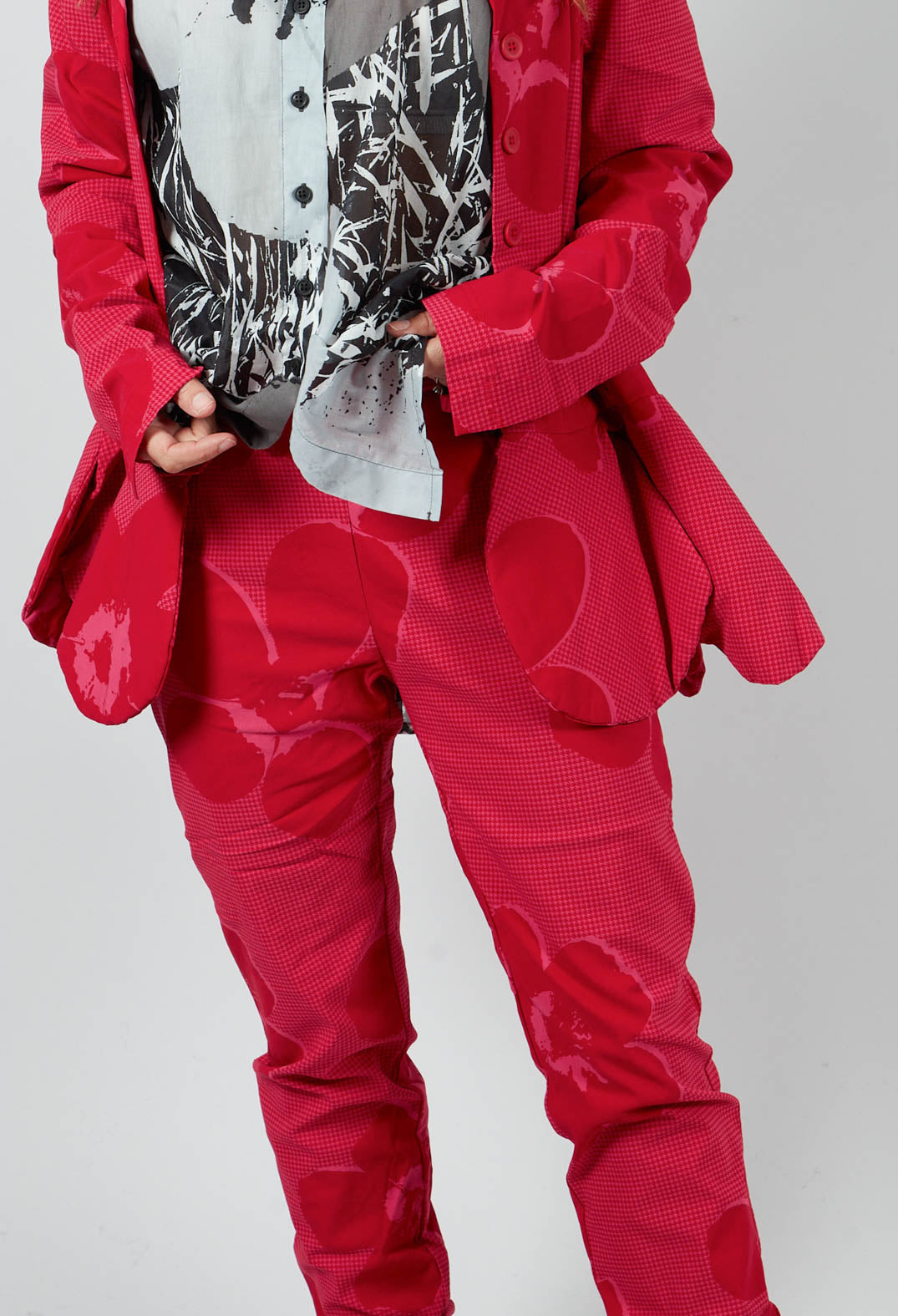 Pull On Skinny Fit Trousers in Rose Print - 3440112