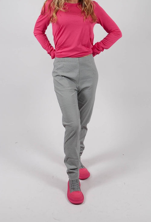 Pull On Skinny Fit Trousers in Dark Grey Check - 3440132