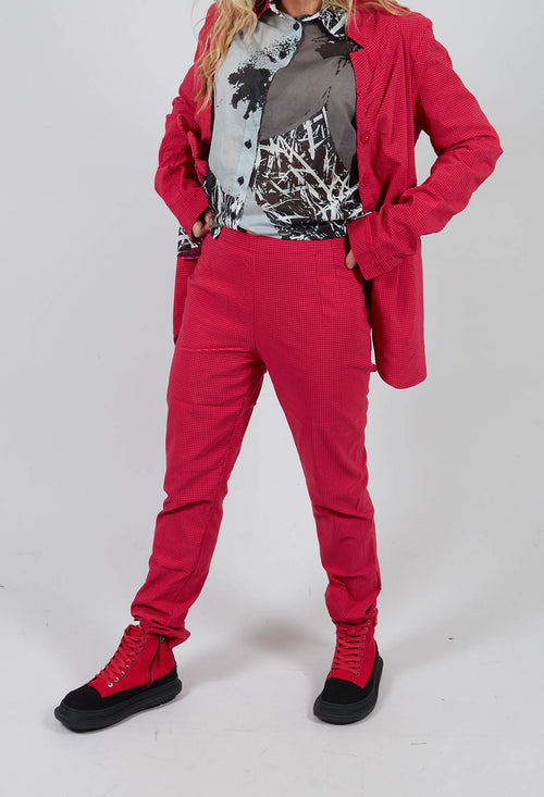 Pull On Skinny Fit Trousers in Rose Check - 3440132