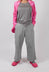 Pull On Cropped Trousers in Dark Grey Check - 3440133
