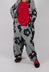Pull On Tulip Leg Trousers in Black Off White Print - 3440116