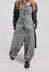 Pull On Tulip Leg Trousers in Black Off White Check - 3440136