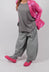 Pull On Tulip Leg Trousers in Dark Grey Check - 3440136