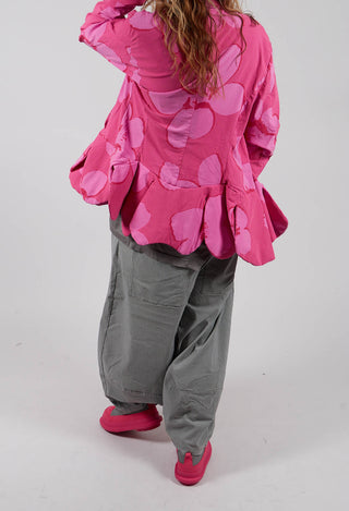 Pull On Tulip Leg Trousers in Dark Grey Check - 3440136