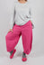 Pull On Tulip Leg Trousers in Rose Check - 3440136