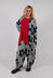 Fitted Coat in Black Off White Print - 3441219