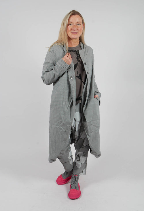 Fitted Coat in Dark Grey Check - 3441239
