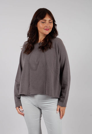 Jumper with Exposed Seams in Dark Grey - 3450701