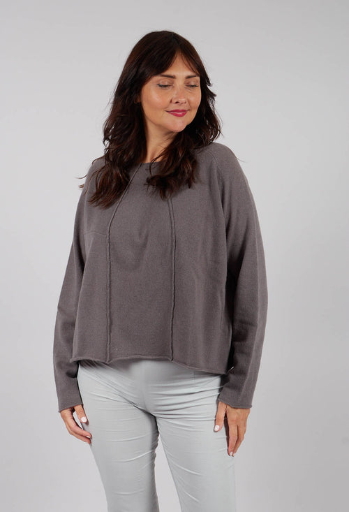 Jumper with Exposed Seams in Dark Grey - 3450701