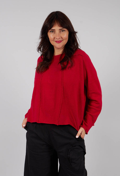 Jumper with Exposed Seams in Rose - 3450701