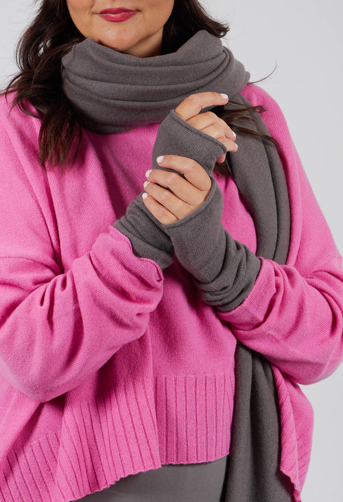 Fingerless Gloves in Dark Grey - 3453105