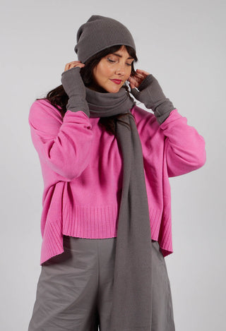 Ribbed Beanie Hat in Dark Grey - 3454606