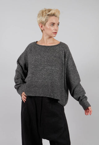 Relaxed Knitted Jumper in Dark Grey - 3480702