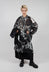 Oversized Shirt Dress in Black Off White Print - 3600907