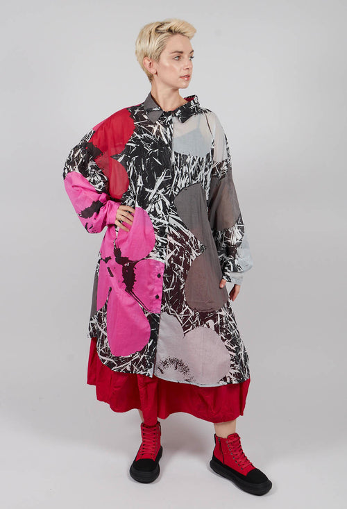 Oversized Shirt Dress in Colourful - 3600907