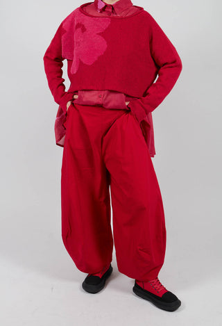 Pull On Balloon Leg Trousers in Rose - 3630104