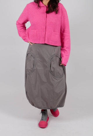 Tulip Skirt with Circular Pockets in Dark Grey - 3630308