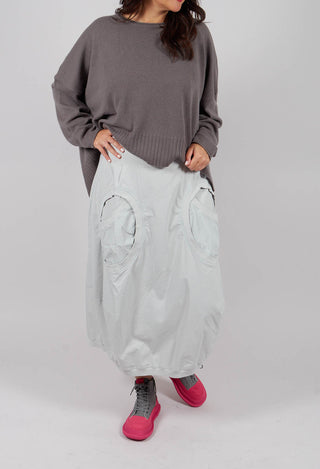 Tulip Skirt with Circular Pockets in Light Grey - 3630308