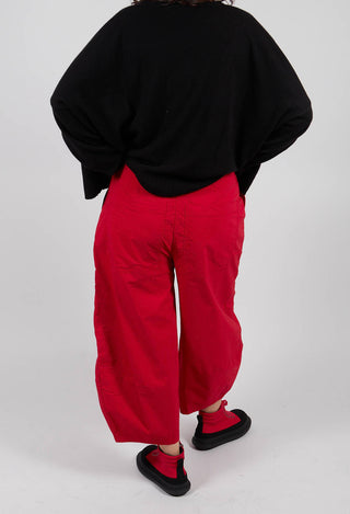 Balloon Leg Trousers with Circular Pocket Detail in Rose - 3630109
