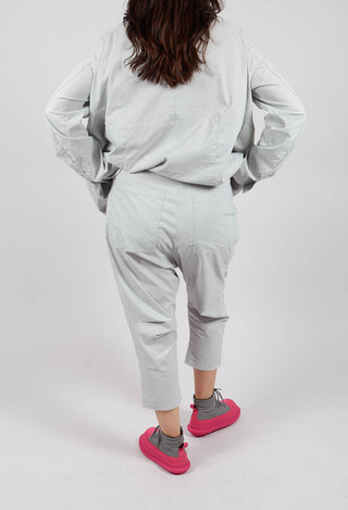 Drop Crotch Trousers with Circular Pocket Detail in Light Grey - 3630110