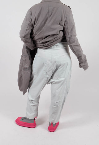 Drop Crotch Trousers with Circular Pocket Detail in Light Grey - 3630110