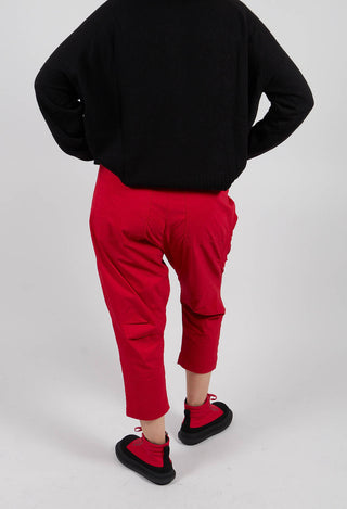Drop Crotch Trousers with Circular Pocket Detail in Rose - 3630110