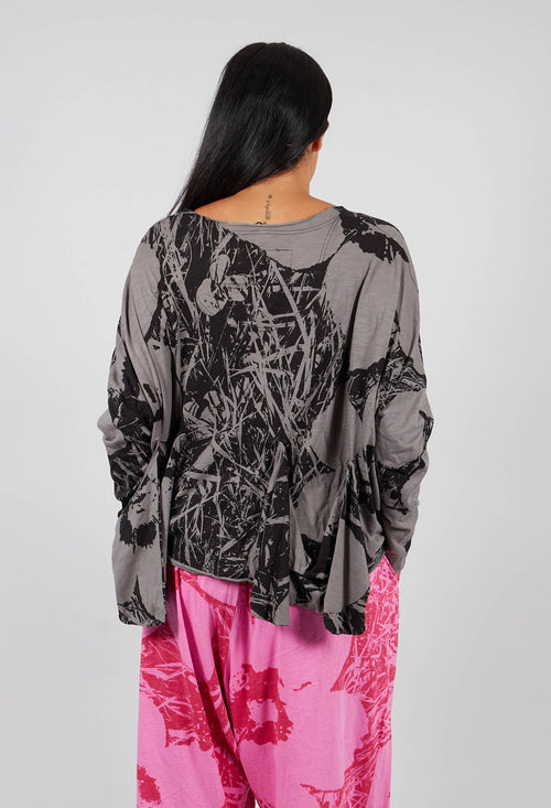 Long Sleeve T-Shirt in Black Print - 3640501