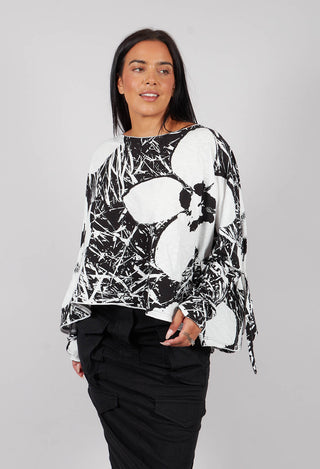 Long Sleeve T-Shirt in Black Off White Print - 3640501