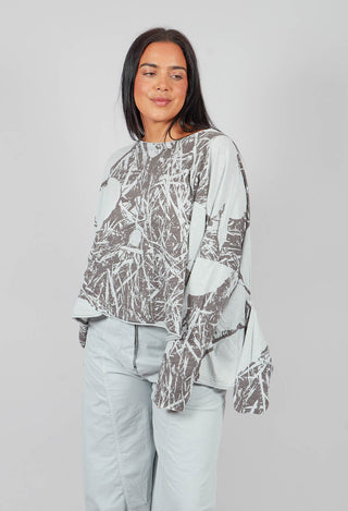 Long Sleeve T-Shirt in Dark Grey Print - 3640501