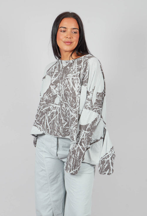 Long Sleeve T-Shirt in Dark Grey Print - 3640501