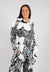 Longline Top with Feature Pocket in Black Off White Print - 3640502