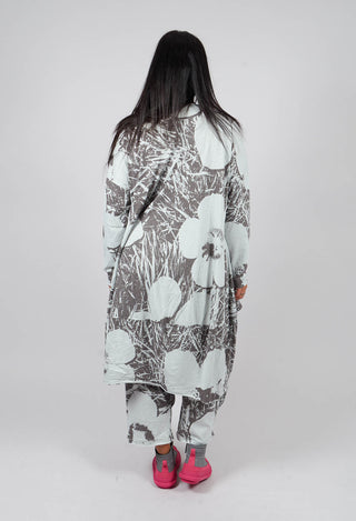 Jersey Dress with Feature Pocket in Dark Grey Print - 3640903
