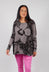 Long Sleeve T-Shirt with Flared Hem in Black Print - 3640506
