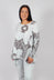 Long Sleeve T-Shirt with Flared Hem in Dark Grey Print - 3640506