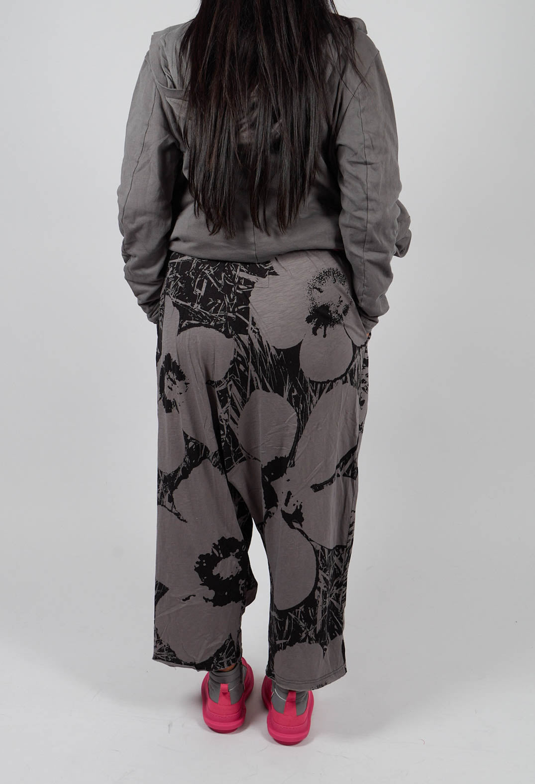 Jersey Balloon Trousers in Black Print - 3640108