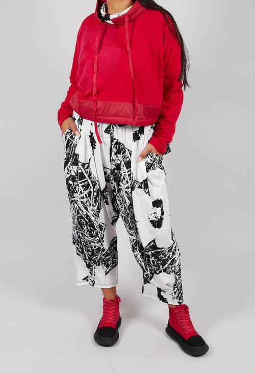 Jersey Balloon Trousers in Black Off White Print - 3640108
