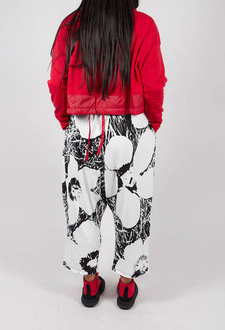 Jersey Balloon Trousers in Black Off White Print - 3640108
